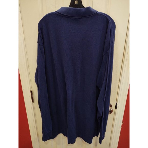 Polo Ralph Lauren 2XLT Mens Long Sleeve Polo Shirt Blue Pique Pony Golf - Picture 2 of 4